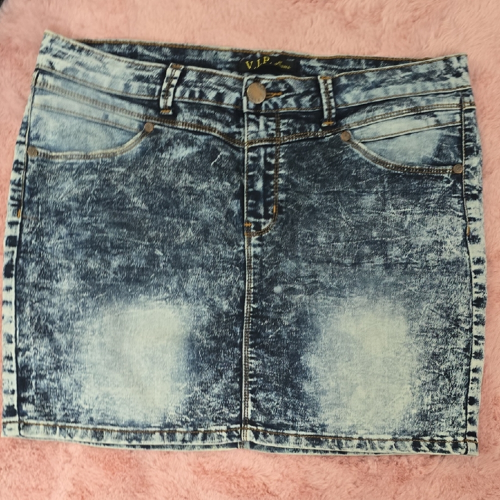 Acid Blue Denim Skirt